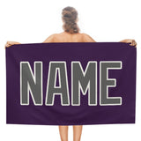 Custom Purple Dark Grey Beach Towel