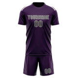 Custom Purple Dark Grey Soccer Jersey