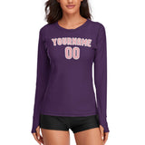 Custom Purple Light Pink Women's Long-Sleeve Shirt