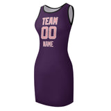 Custom Purple Light Pink Sleeveless Vest Dress