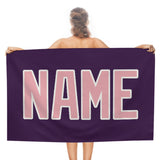 Custom Purple Light Pink Beach Towel