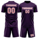 Custom Purple Light Pink Soccer Jersey