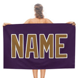 Custom Purple Khaki Beach Towel
