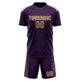 Custom Purple Khaki Soccer Jersey