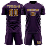 Custom Purple Khaki Soccer Jersey