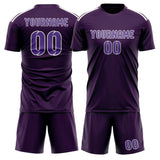 Custom Purple Light Purple Soccer Jersey