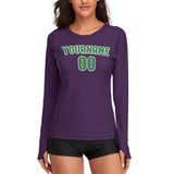 Custom Purple Emerald Green Women's Long-Sleeve Shirt