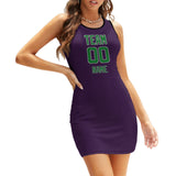 Custom Purple Emerald Green Sleeveless Vest Dress