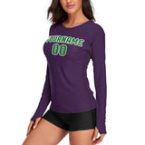 Custom Purple Emerald Green Women's Long-Sleeve Shirt
