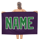 Custom Purple Emerald Green Beach Towel