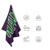 Custom Purple Emerald Green Beach Towel