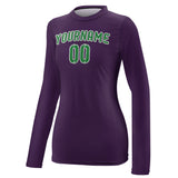 Custom Purple Emerald Green Women's Long-Sleeve Shirt