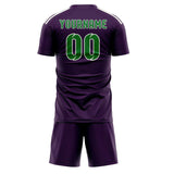 Custom Purple Emerald Green Soccer Jersey