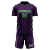 Custom Purple Emerald Green Soccer Jersey
