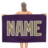 Custom Purple Light Khaki Beach Towel