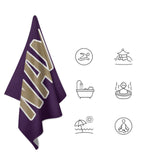 Custom Purple Light Khaki Beach Towel