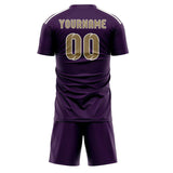 Custom Purple Light Khaki Soccer Jersey