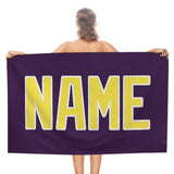 Custom Purple Light Yellow Beach Towel