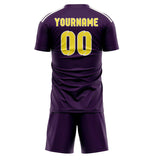Custom Purple Light Yellow Soccer Jersey
