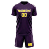 Custom Purple Light Yellow Soccer Jersey
