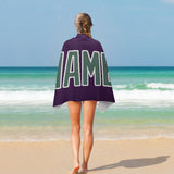 Custom Purple Blue Green Beach Towel