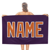 Custom Purple Orange Beach Towel