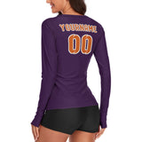 Custom Purple Orange Women's Long-Sleeve Shirt