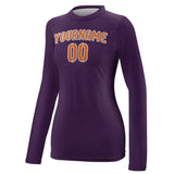 Custom Purple Orange Women's Long-Sleeve Shirt