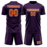 Custom Purple Orange Soccer Jersey