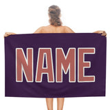 Custom Purple Copper Rose Beach Towel