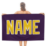 Custom Purple Gold Beach Towel