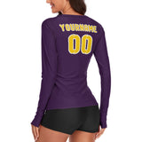 Custom Purple Gold Women's Long-Sleeve Shirt