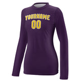 Custom Purple Gold Women's Long-Sleeve Shirt