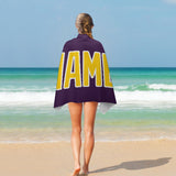 Custom Purple Gold Beach Towel