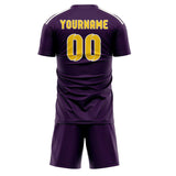 Custom Purple Gold Soccer Jersey