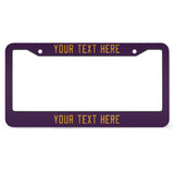 Custom Purple Yellow License Plate Frame