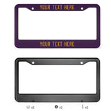 Custom Purple Yellow License Plate Frame