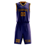 Custom Purple Yellow Basketball Set