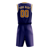 Custom Purple Yellow Basketball Set