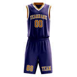 Custom Purple Yellow Basketball Set
