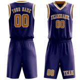 Custom Purple Yellow Basketball Set