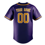 Custom Purple & Yellow Colors Design Sports Baseball Jersey