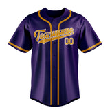 Custom Purple & Yellow Colors Design Sports Baseball Jersey