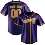 Custom Purple & Yellow Colors Design Sports Baseball Jersey
