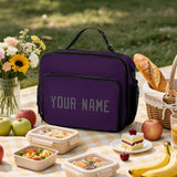 Custom Purple Dark Grey Lunch Bag