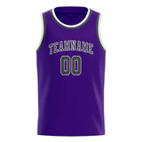 Custom Purple & Dark Grey Colors Design Sports Basketball Jersey