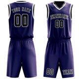 Custom Purple Dark Grey Basketball Set