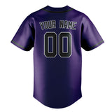 Custom Purple & Dark Grey Colors Design Sports Baseball Jersey