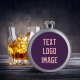 Custom Purple Light Pink Hip Flask
