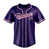 Custom Purple & Light Pink Colors Design Sports Baseball Jersey